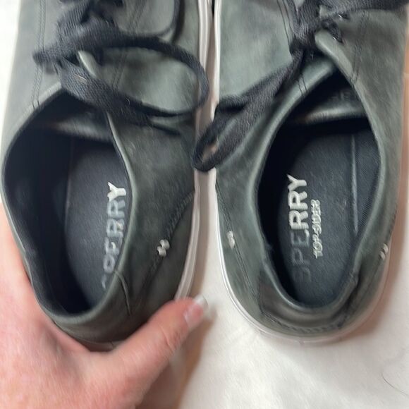 Sperry Top-Sider Striper LTT Grey Leather Lace Up Sneakers. Size 12 - Picture 7 of 8